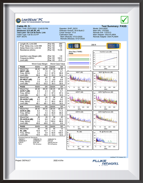 Fluke Test On Cat.5e Cables